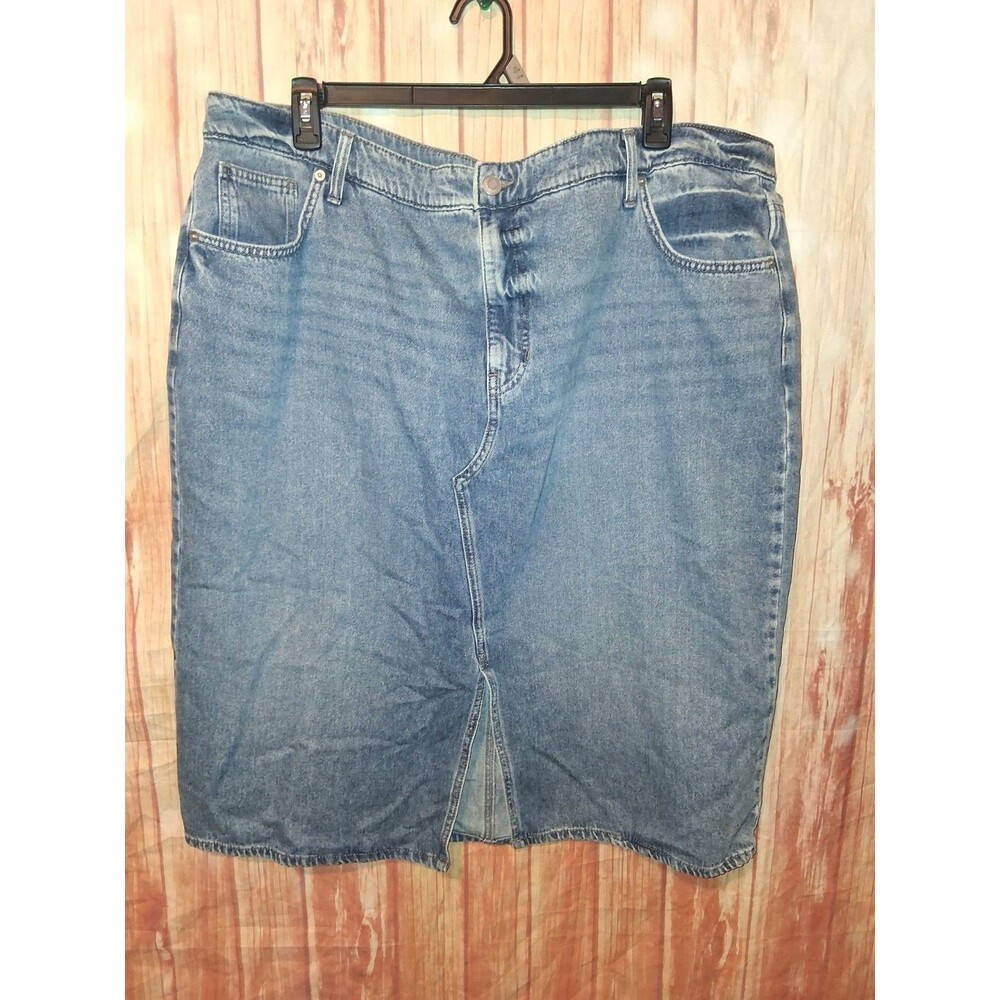 Terra & Sky Medium Denim Midi Skirt Sz 22W